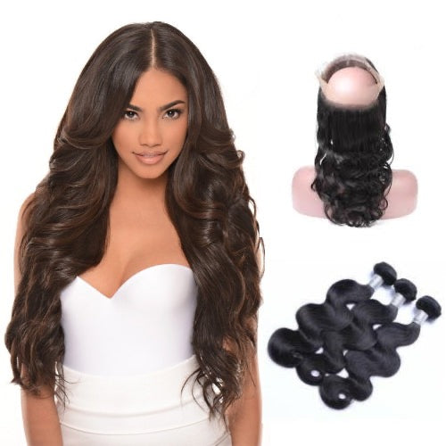 Hair-N-Paris Body Wave 360 Frontal and 3 Bundle Set
