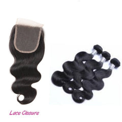 Premium Body Wave Bundles with Silk or Lace Closure Set