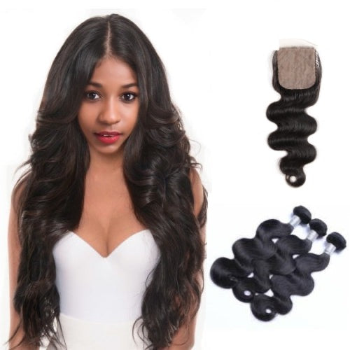 Hair bundles with silk closure Clearance